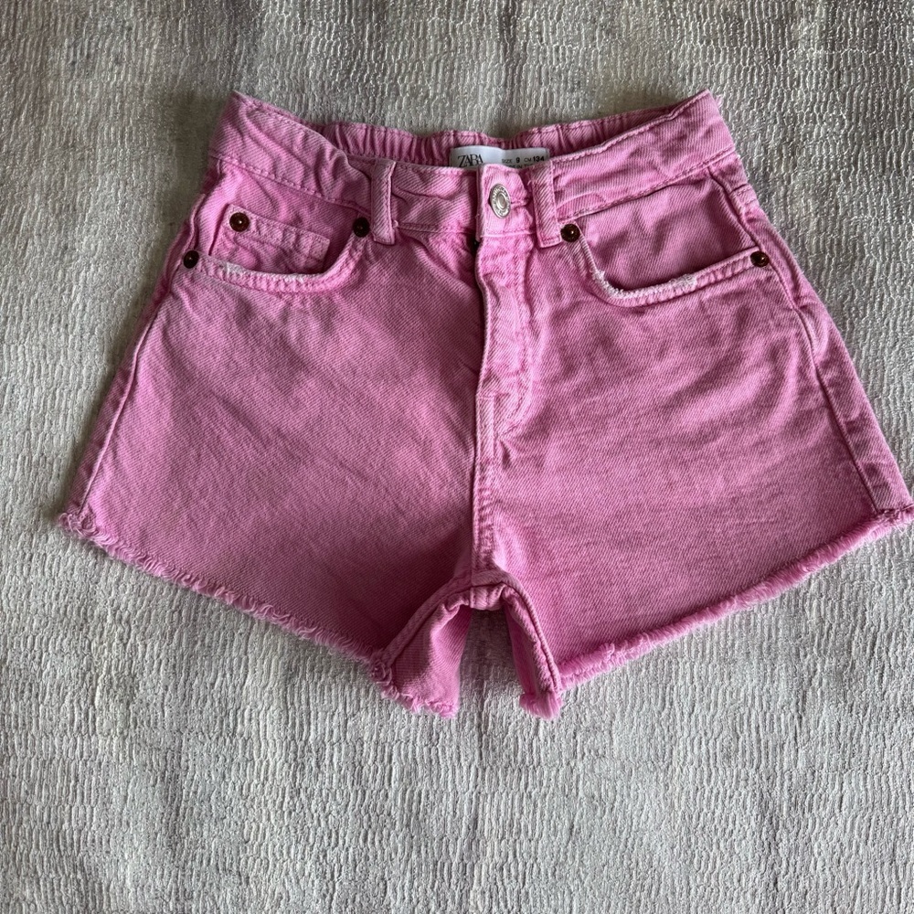Zara Kids Pink Jean Shorts for Girls, Size 9